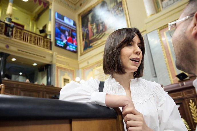 La ministra de Ciencia, Innovación y Universidades, Diana Morant,  durante la sesión de control al Gobierno, en el Congreso de los Diputados, a 29 de mayo de 2024, en Madrid (España). Durante la sesión de control, la última antes de las elecciones europ