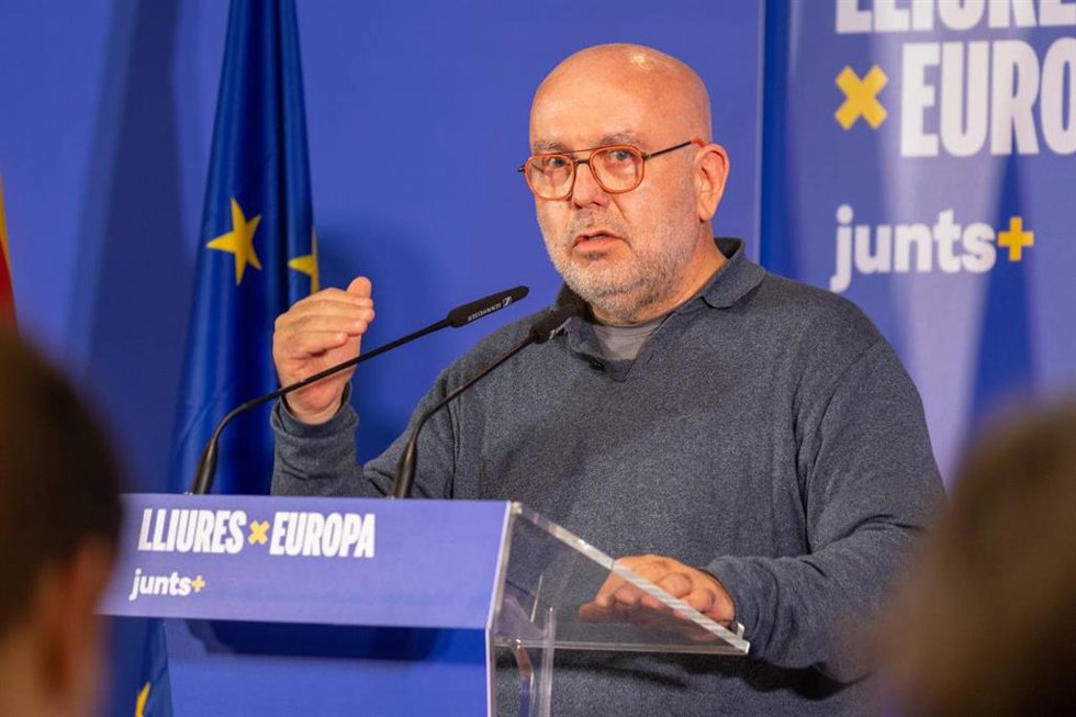 Gonzalo Boye, el abogado del expresidente catalán Carles Puigdemont, en un acto de campaña de Junts, a 1 de junio de 2024.
