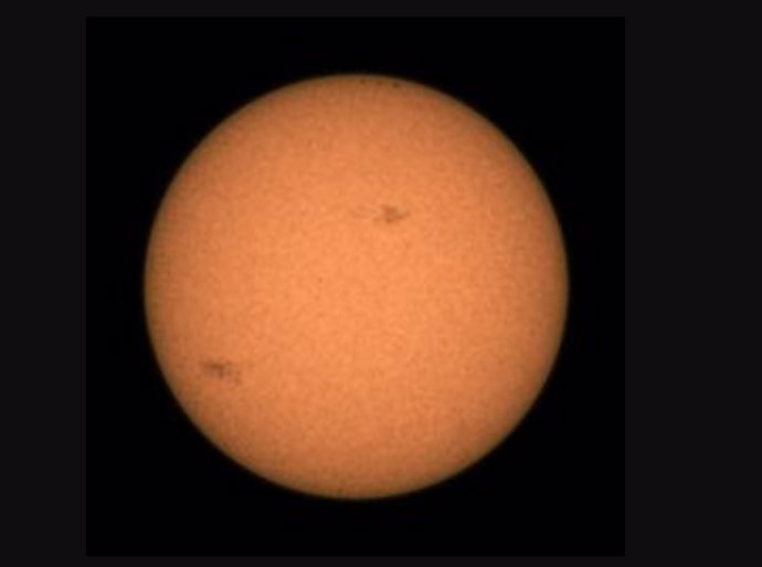 Manchas solares captadas desde Marte