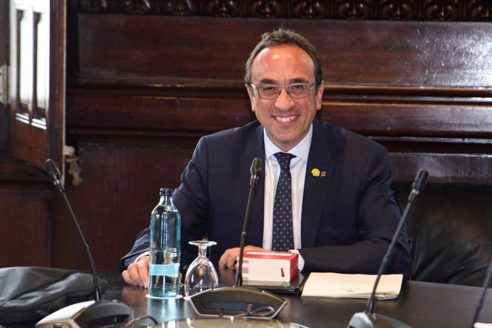 El presidente del Parlament, Josep Rull, durante la primera reunión de la nueva Mesa de la cámara catalana, a 12 de junio de 2024