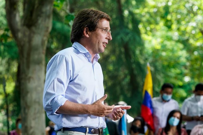 Archivo - El alcalde de Madrid, José Luis Martínez-Almeida, interviene en un acto para celebrar los dos años del PP en la Alcaldía de la capital