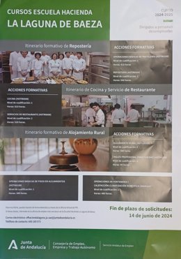 Cartel de las acciones formativas de la Escuela de Hostelería La Laguna.