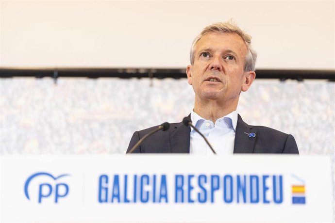 El presidente de la Xunta y líder del PPdeG, Alfonso Rueda, interviene en el comité ejecutivo del PP gallego