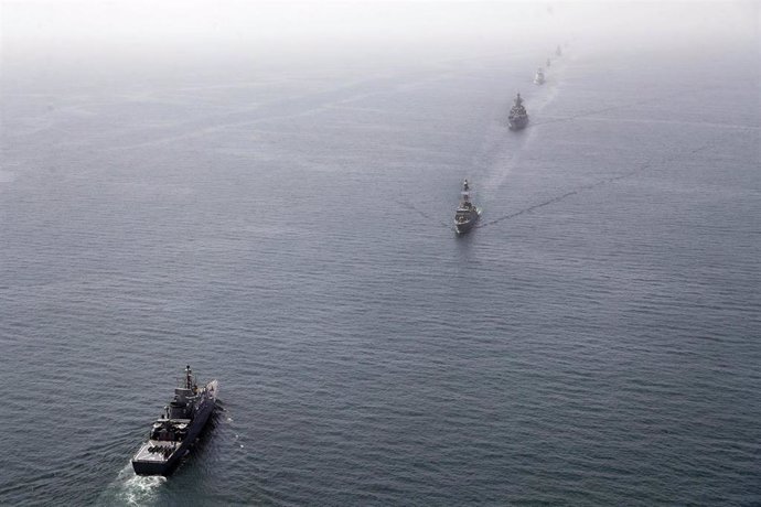 Archivo - March 14, 2024, Undefined, Iran: Warships during the ''Maritime Security Belt 2024'' combined naval exercises between Iran, Russia, and China in the Gulf of Oman. Iran has stepped up its military cooperation with Beijing and Moscow in response t