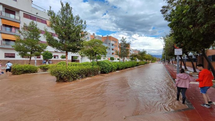 La Rambla de Espinardo este miércoles por la tarde después de la tormenta