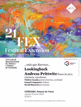 Cartel del concierto del Festival de Granada que ofrecerá en Córdoba Andreas Prittwitz.