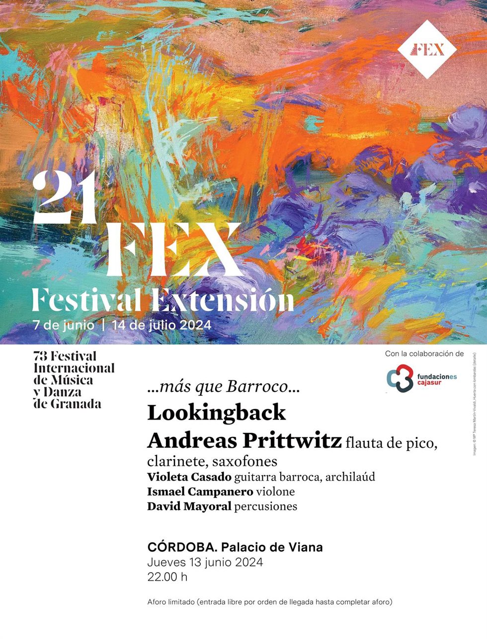 Cartel del concierto del Festival de Granada que ofrecerá en Córdoba Andreas Prittwitz.