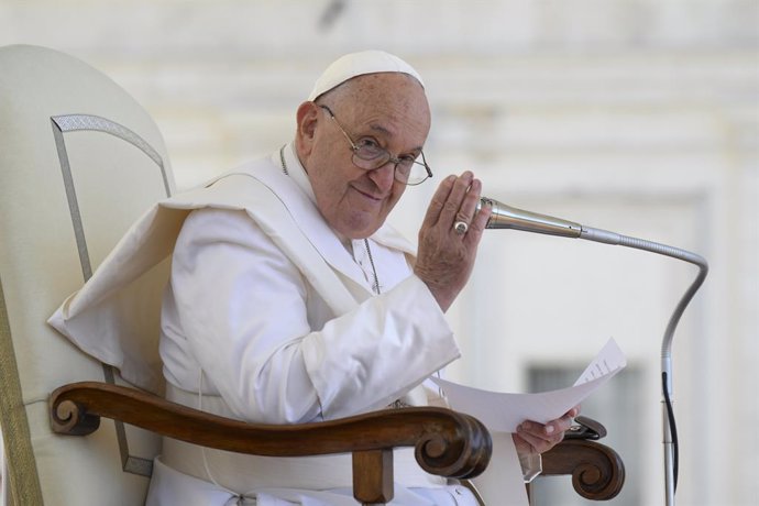 12 June 2024, Vatican, Vatican City: Pope Francis speaks leads his weekly General Audience in St. Peter's Square at the Vatican City. Photo: -/IPA via ZUMA Press/dpa