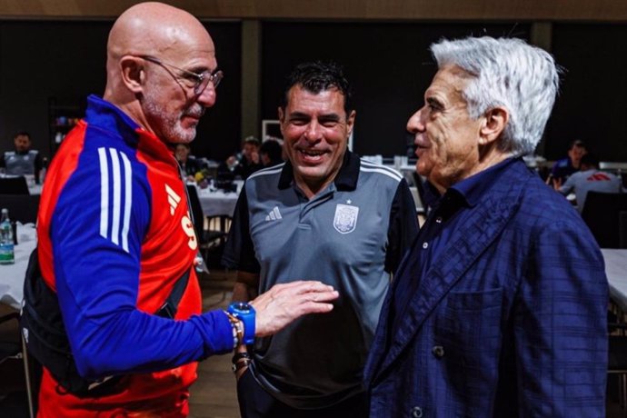 Luis de la Fuente y Pedro Rocha, en la concentración de la selección española en Alemania.