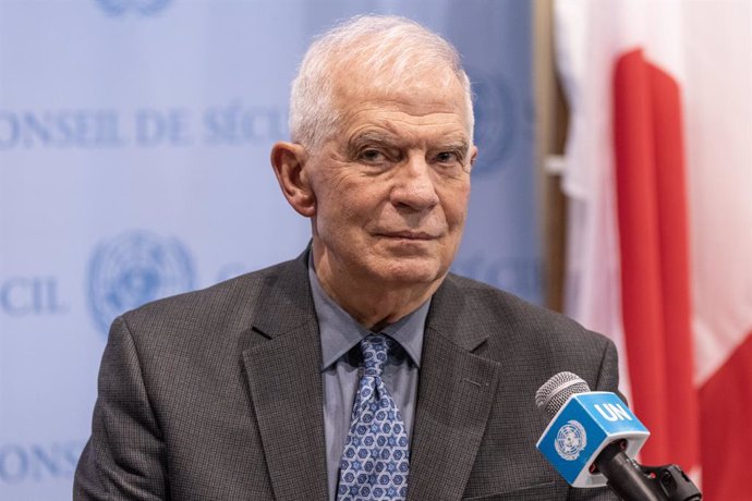 Archivo - March 12, 2024, New York, New York, United States: Josep Borrell, High Representative of the European Union for Foreign Affairs and Security Policy speaks to the press at UN Headquarters.