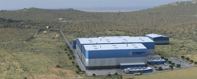 Recreación de la planta de transformación de litio en la Sierra de la Mosca de Cáceres