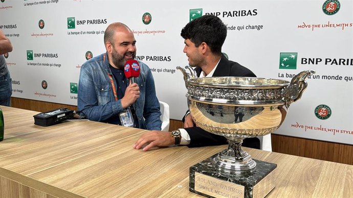 José Luis Álvarez Escarabajano, periodista de Radio Marca que narró el primer Roland Garros de Carlos Alcaraz