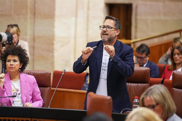 El portavoz de Adelante Andalucía, José Ignacio García, en una imagen de archivo en su escaño.