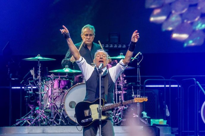 El cantante Bruce Springsteen, durante su actuación en el Estadio Civitas Metropolitano, a 12 de junio de 2024, en Madrid (España). S