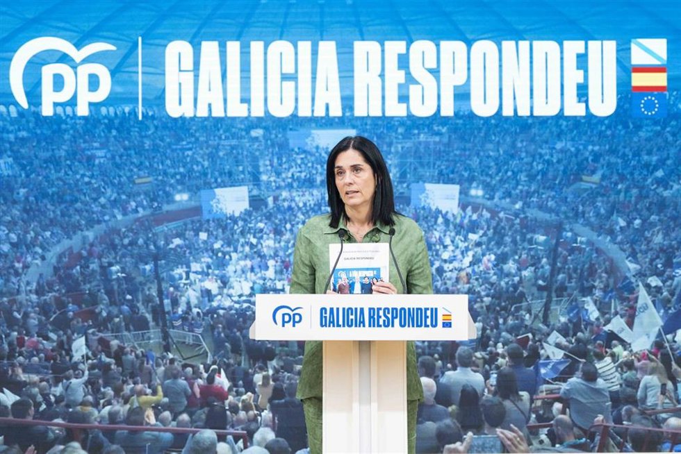 La secretaria general del PPdeG, Paula Prado, en rueda de prensa.