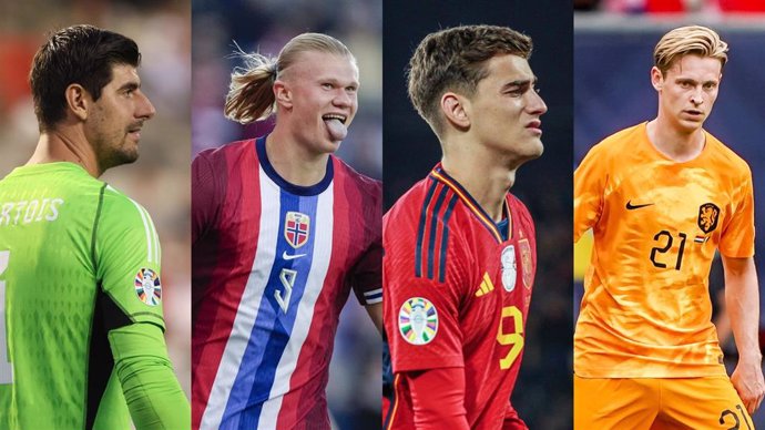 Erling Haaland (Noruega), Frenkie de Jong (Países Bajos), Gavi (España) o Thibaut Courtois (Bélgica), entre las principales ausencias de la Eurocopa 2024.