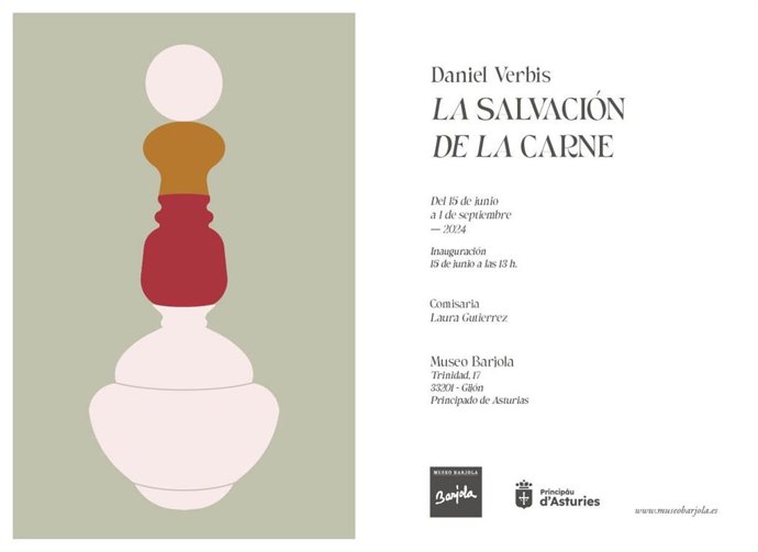 Cartel de la exposición 'La Salvación de la Carne', de Daniel Verbis, que se inaugura este próximo sábado en el museo Barjola, de Gijón.