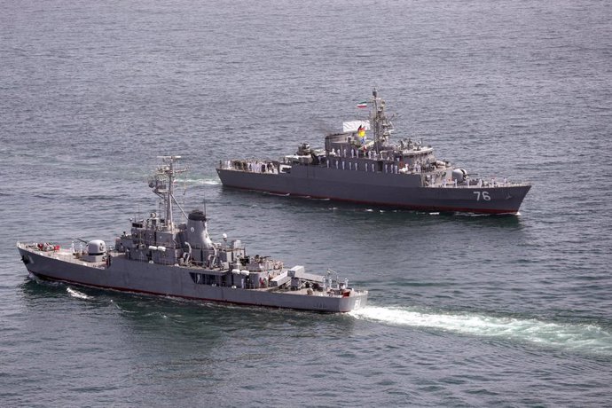 Archivo - March 14, 2024, Undefined, Iran: Warships during the ''Maritime Security Belt 2024'' combined naval exercises between Iran, Russia, and China in the Gulf of Oman. Iran has stepped up its military cooperation with Beijing and Moscow in response t