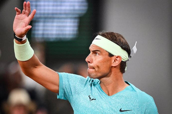 Rafa Nadal en su partido ante Zverev en Roland Garros 2024