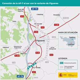 El projecte per connectar l'AP-7 amb la variant al sud de Figueres (Girona)