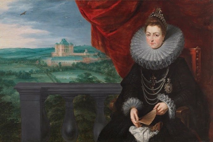 Detalle de La infanta Isabel Clara Eugenia. Pedro Pablo Rubens y Jan Brueghel el Viejo.