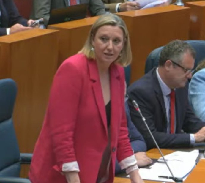 La consejera de Familia e Igualdad de Oportunidades, Isabel Blanco Llamas, durante el Pleno de las Cortes.