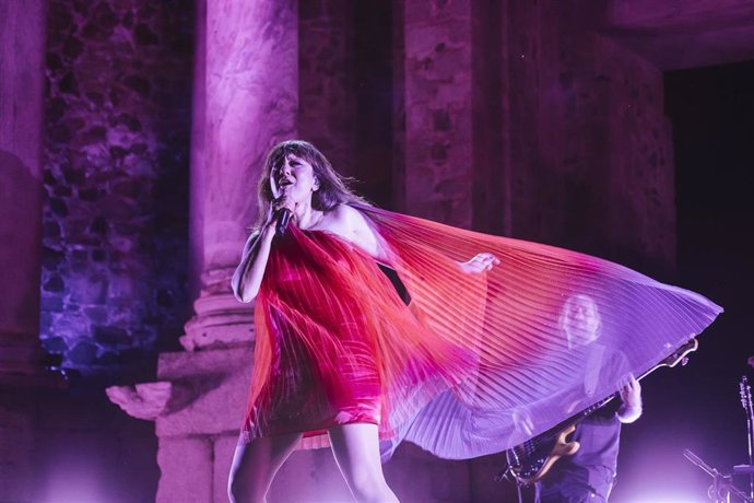 Eva Amaral durante su concierto en el Teatro Romano de Mérida