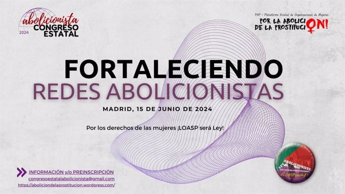 Cartel del I Congreso Estatal Abolicionista de la Prostitución.