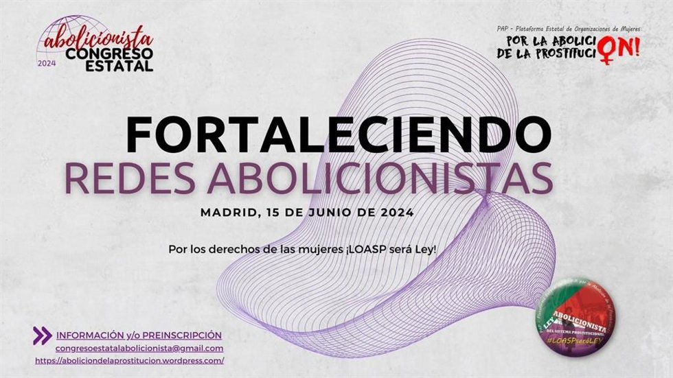 Cartel del I Congreso Estatal Abolicionista de la Prostitución.