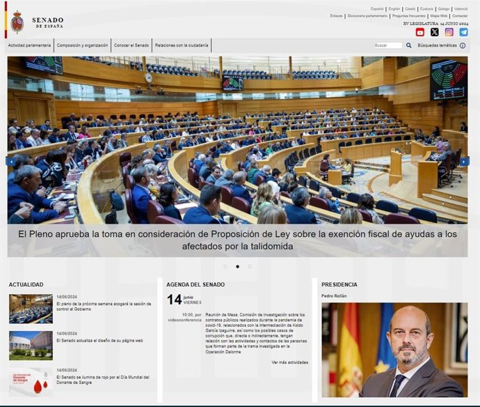 Archivo - Nueva página web del Senado.