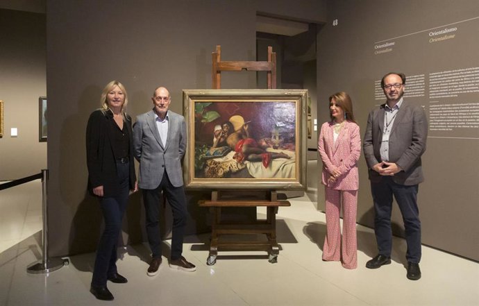 Archivo - De izquierda a derecha, la presidenta de la Fundació Amics del MNAC, Laura Cendrós; el president del MNAC, Joan Oliveras; la presidenta de la Fundación Francisco Godia, Liliana Godia; y el director del MNAC, Pepe Serra.