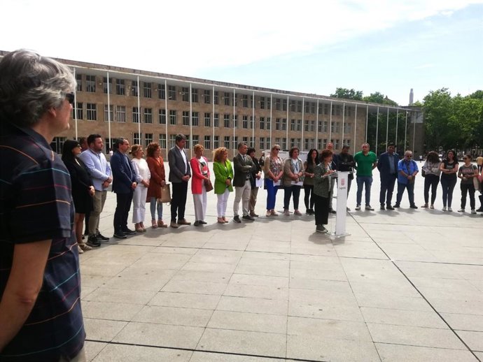 Concentración de junio contra la violencia de género, que han protagonizado los sindicatos