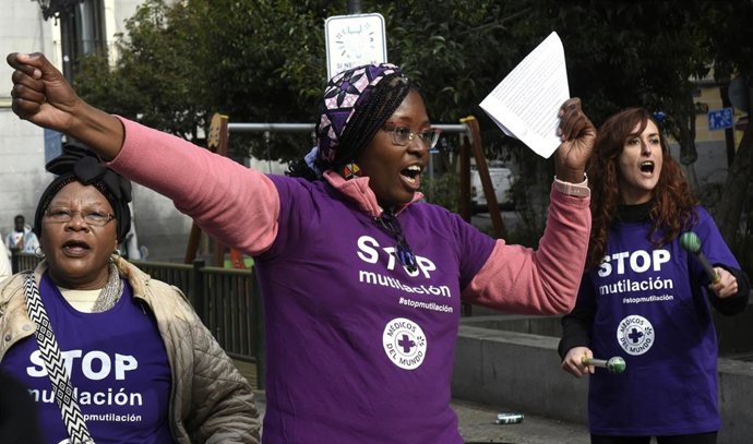 Archivo - Protesta contra la mutilación genital femenina en Madrid 