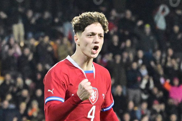 Archivo - El central checo Ladislav Krejci celebra un gol con su selección. 