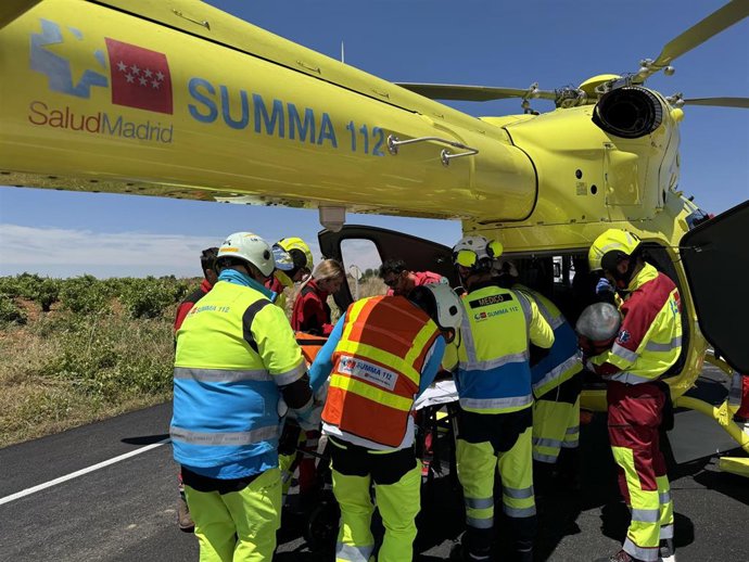 Helicóptero del SUMMA 112 traslada a dos niños heridos en un accidente de tráfico