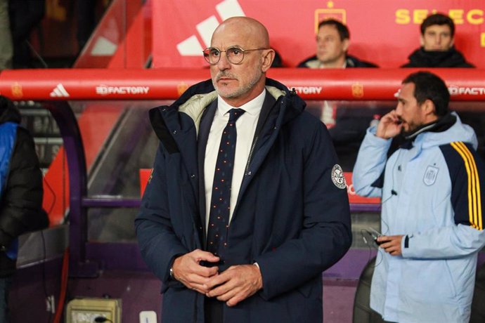 Archivo - Luis de la Fuente of Spain looks on during the UEFA EURO 2024 European qualifier match between Spain and Georgia at Jose Zorrilla Stadium on November 19, 2023 in Valladolid, Spain