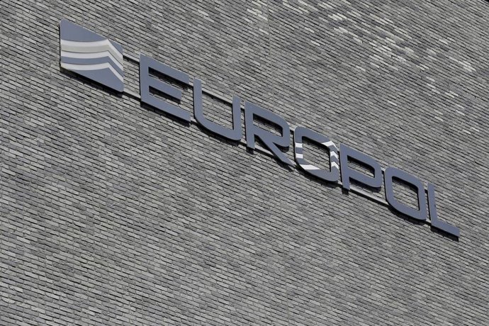 Archivo - June 6, 2018 - The Hague, NETHERLANDS - Europol logo pictured during a working visit of Belgian Prime Minister and Interior Minister at Europol (European Police Office) headquarters in The Hague, The Netherlands, Wednesday 06 June 2018. BELGA 