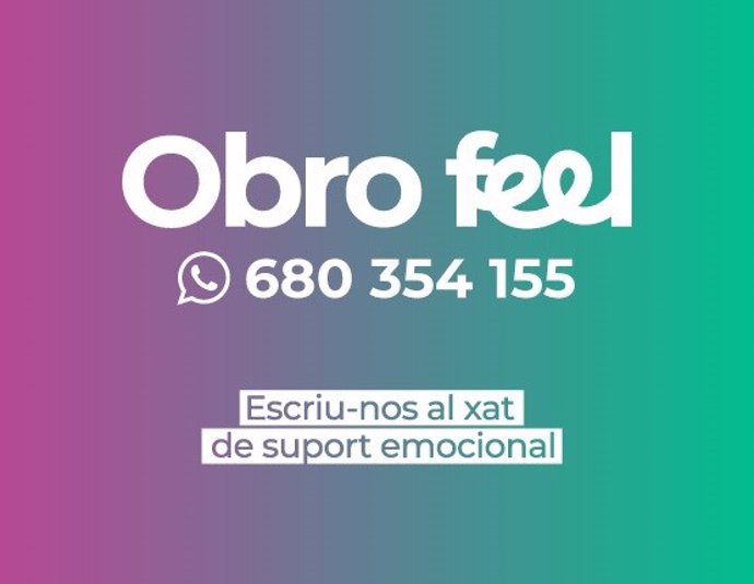 Número de telèfon del servei d'acompanyament 'Obro feel'