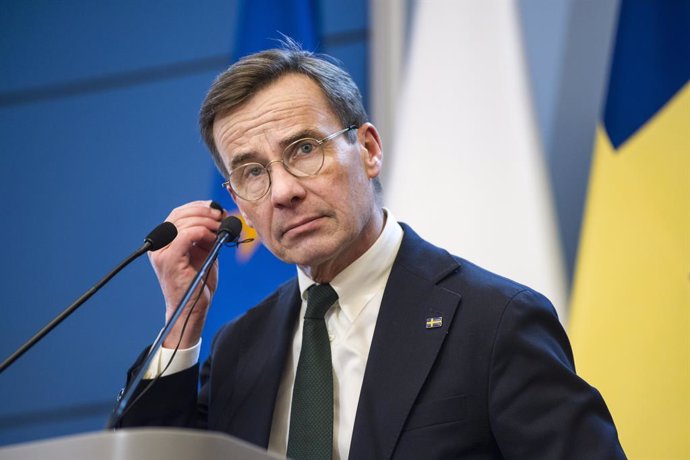 Archivo - February 19, 2024, Warsaw, Poland: Sweden's prime minister Ulf Kristersson speaks at a press conference with PM Donald Tusk in Warsaw. The Swedish Prime Minister Ulf Kristersson visited Poland and met with Donald Tusk, Poland's PM. The prime min