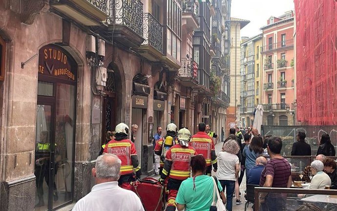 Incendio en una vivienda del Casco Viejo de Bilbao