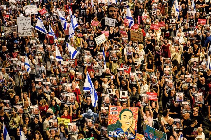 Protesta contra el Gobierno en Tel Aviv (Israel)