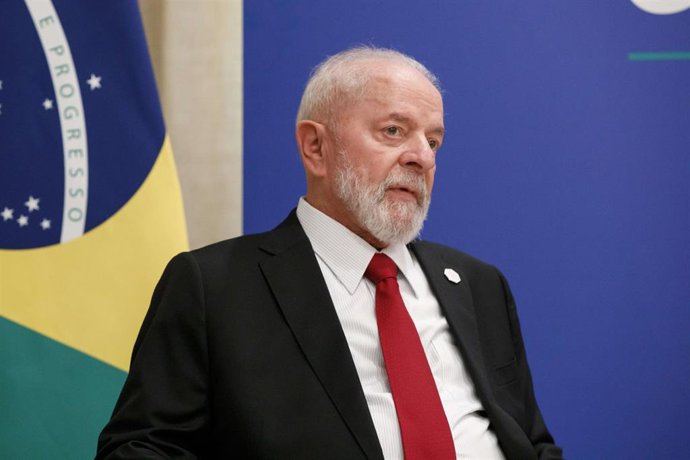 El presidente de Brasil, Luiz Iznacio Lula da Silva, durante la cumbre del G7