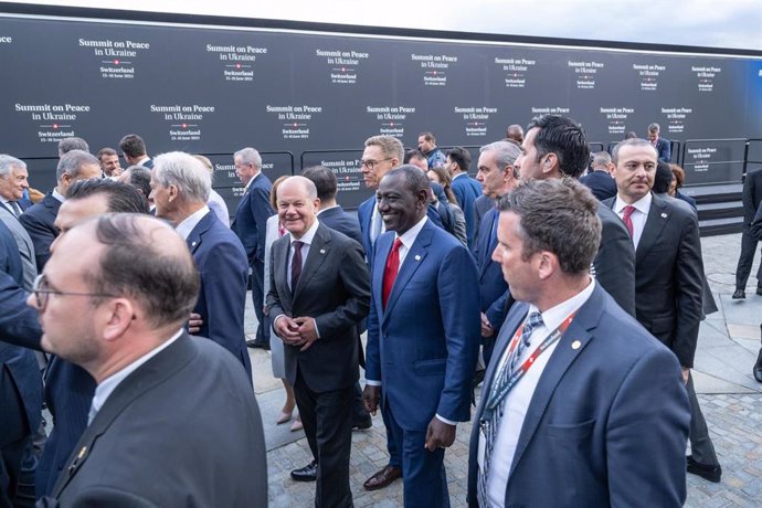 El presidente de Kenia, William Ruto, en la Cumbre de Paz para Ucrania celebrada en Suiza.