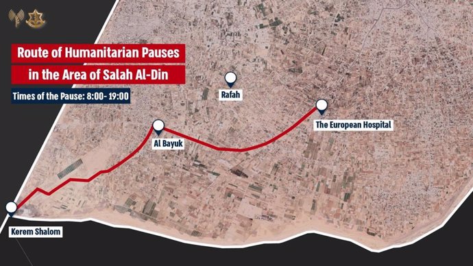 Ruta de pausas humanitarias en el área de Salah al Din.