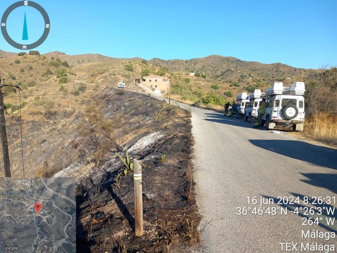 Zona del el paraje Venta del Túnel en la que se ha producido el incendio.