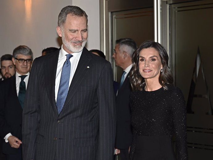 Archivo - Los Reyes Felipe IV y Letizia llegan al Auditorio Nacional de Música para presidir el XXII Concierto “In Memoriam” Víctimas del Terrorismo, a 7 de marzo de 2024, en Madrid (España).