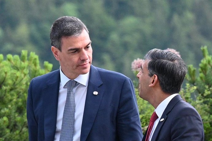 El presidente del Gobierno, Pedro Sánchez, en la Cumbre sobre la Paz en Ucrania, este domingo, 16 de junio, en Lucerna (Suiza)