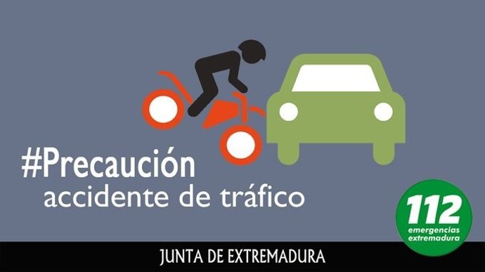 Cartel de precaución ante un accidente de tráfico