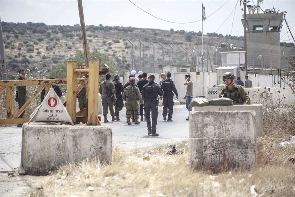 Protesta de colonos israelíes cerca de Nablús, en Cisjordania