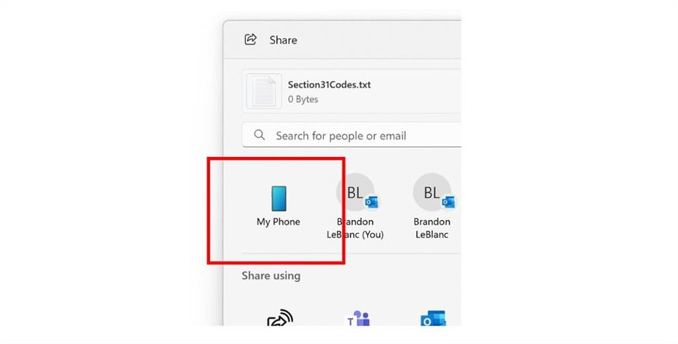 Nueva cpacidad de compartir archivos con disposirivo Adnrod, a través de Windows 11.